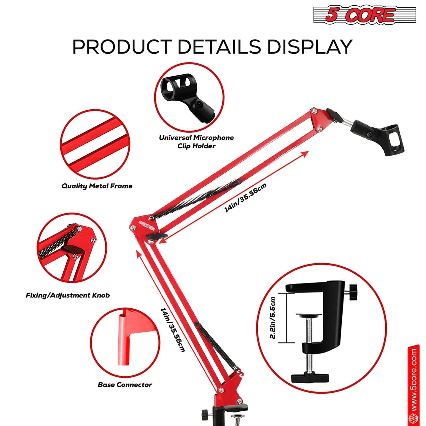 5Core Microphone Boom Arm