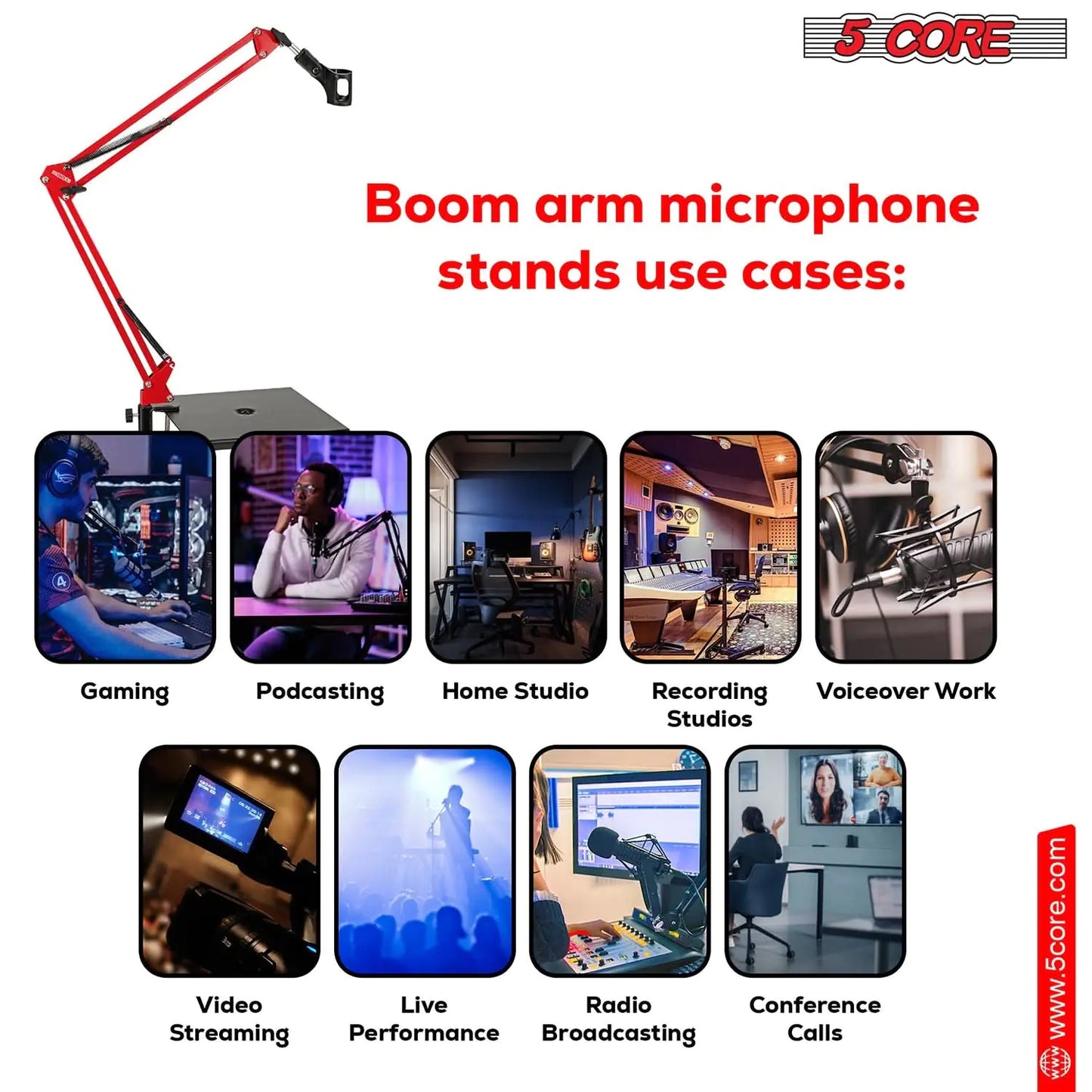 5Core Microphone Boom Arm